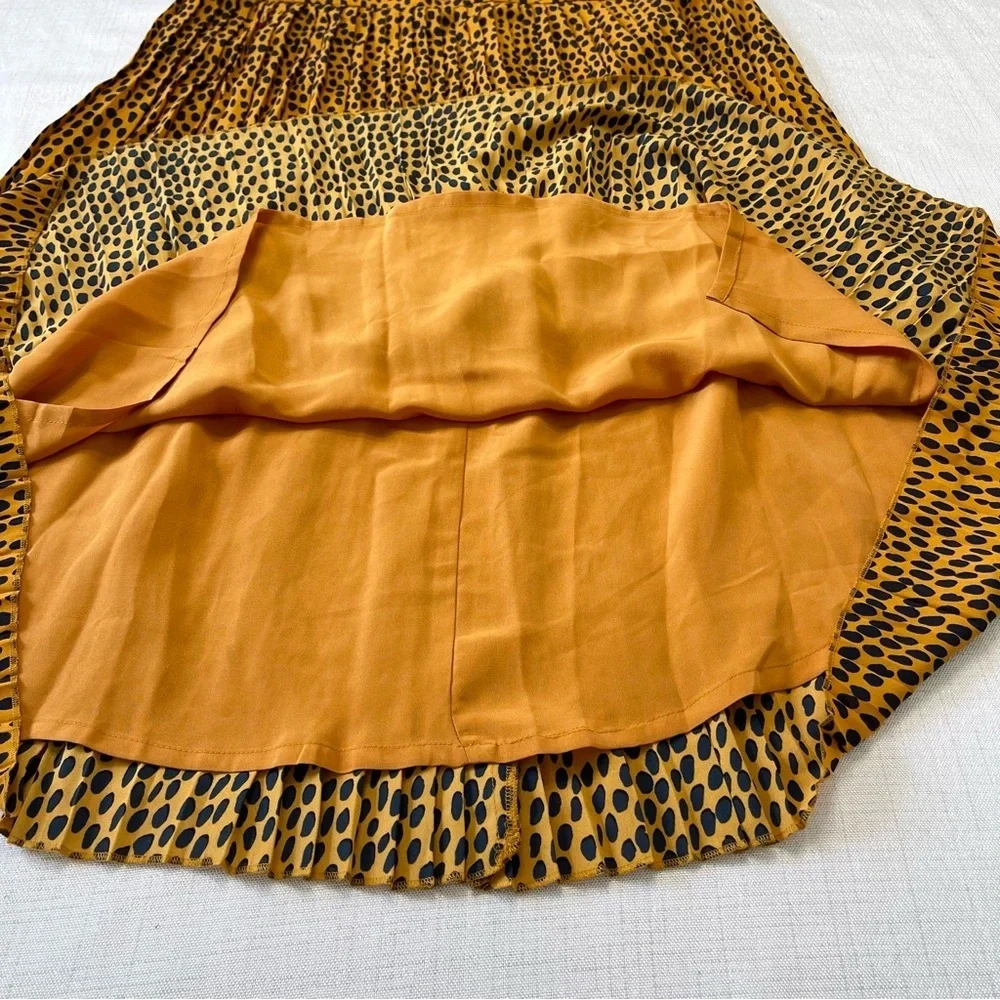 J. CREW Factory Animal Print Pleated Midi Skirt NWT Style AO089 Size 14